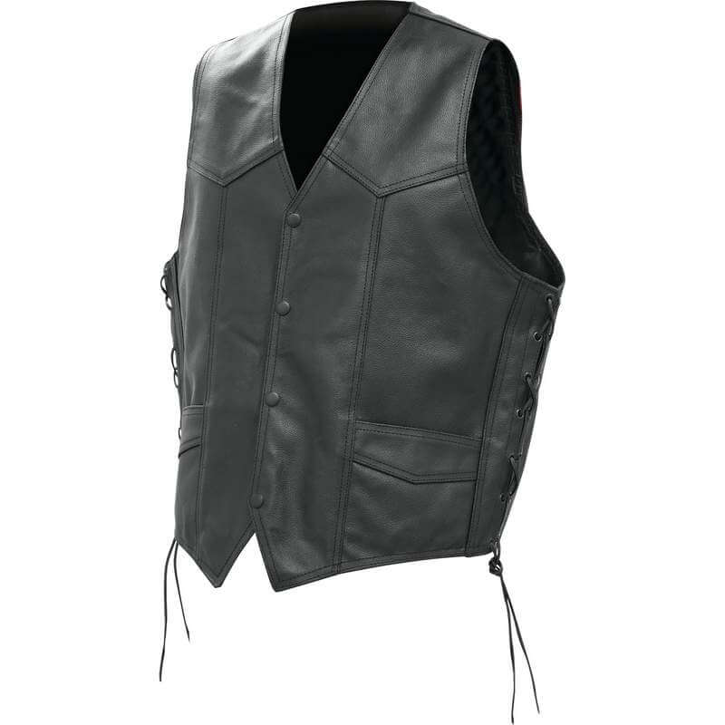 Rocky Mountain Hides™ Solid Genuine Buffalo Leather Vest - Skootdog.com