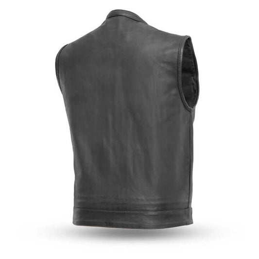 Sharp Shooter - Men's Motorcycle Leather Vest - Skootdog.com